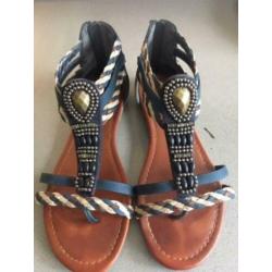 Ibiza boho blauwe sandalen 39