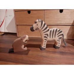 Holztiger zebra en bever