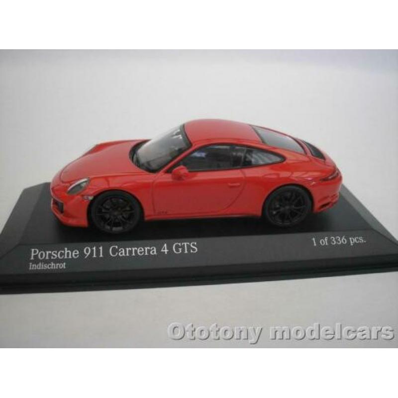 Porsche 911 Carrera 4 GTS 2017 Rood 1/43 Minichamps