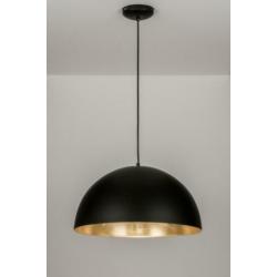 hanglamp 50cm retro aluminium aluminium zwart goud v tafel