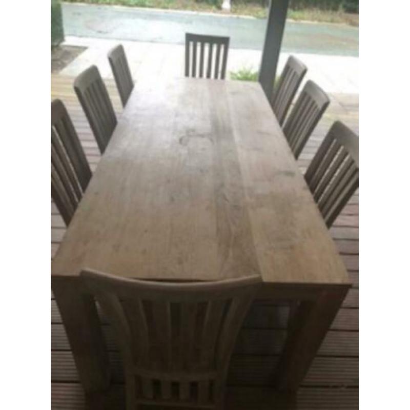 teak houten buiten tafel met 12 stoelen. Zeer goede conditie