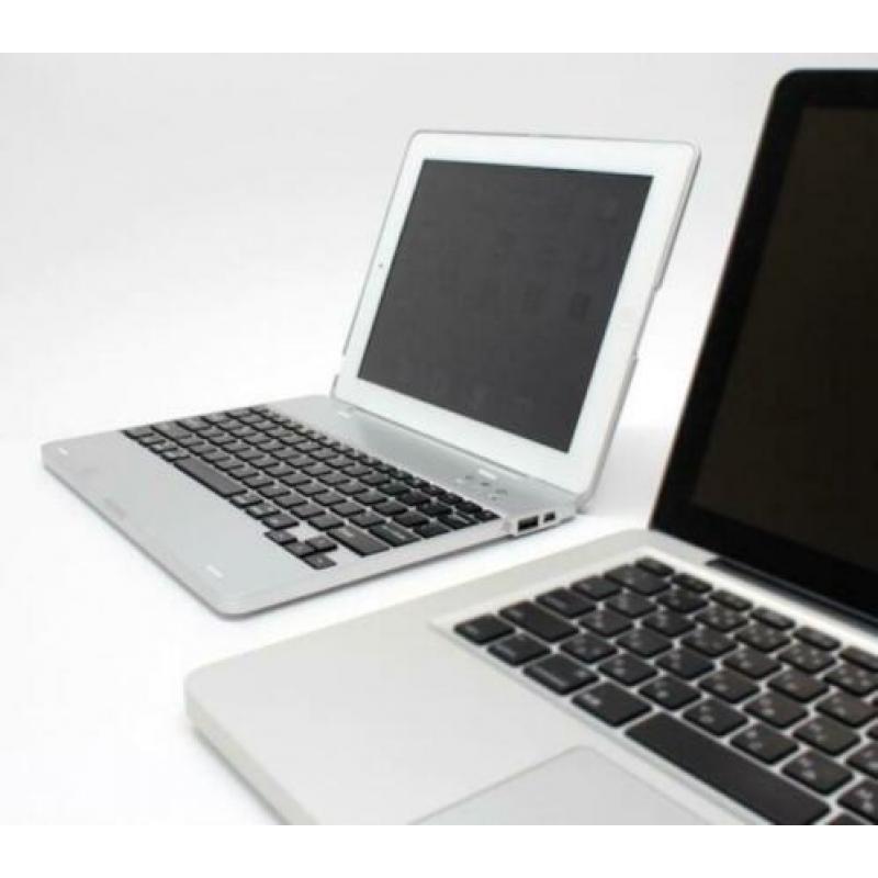 Toetsenbord - Notebookcase voor Apple iPad 2 - 3 - 4, zilver