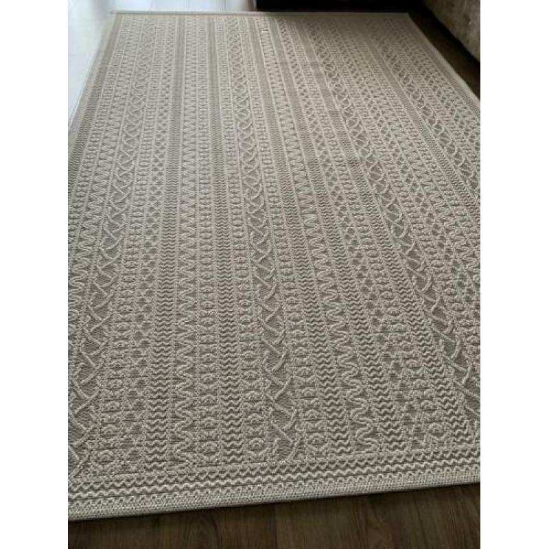 Tapijt vloerkleed taupe kleur 154x230 cm