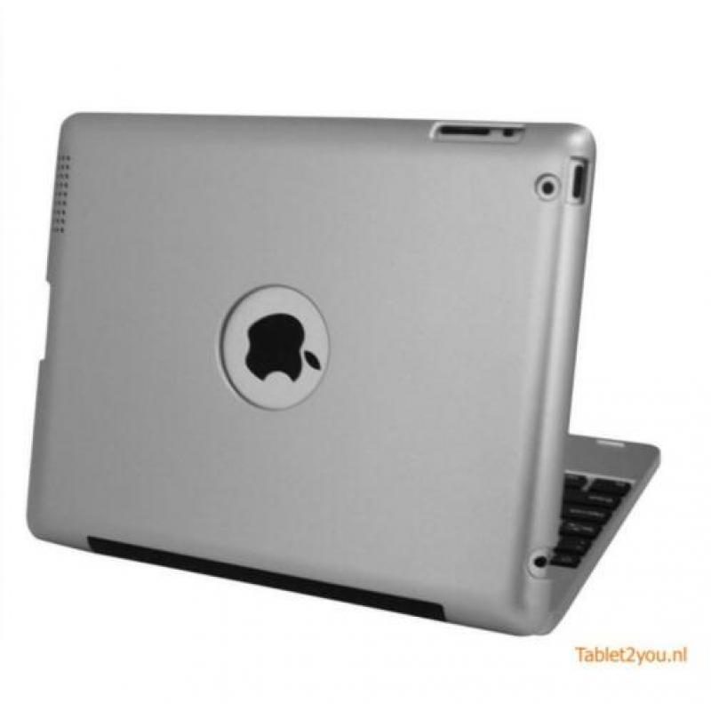 Toetsenbord - Notebookcase voor Apple iPad 2 - 3 - 4, zilver