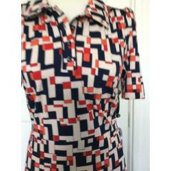 King Louie jurk M * polo dress * retro print * vintage 50’s