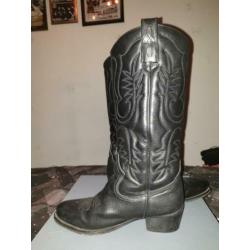 Hoge zwarte en leren westernboots maat 39