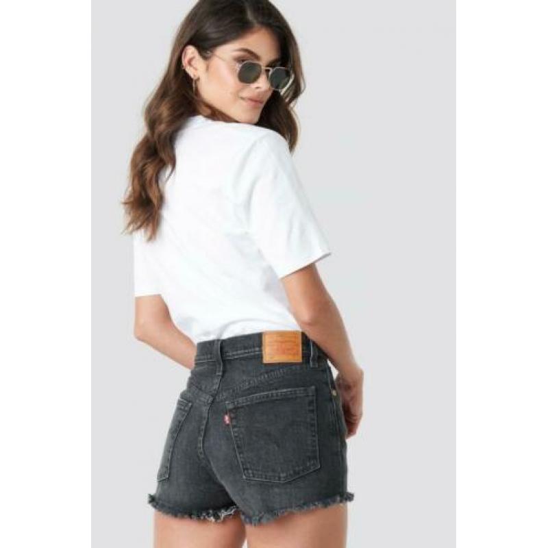 Nieuwe zwarte High Rise LEVI'S 501 Jeans Short maat 30