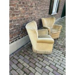 Gratis | oker gele velours fauteuils