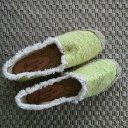 Gaimo Spaanse espadrilles tweed boucle geel wit 38