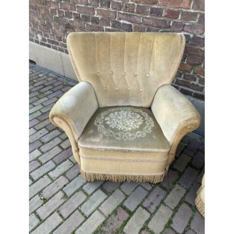 Gratis | oker gele velours fauteuils