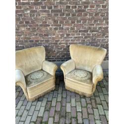 Gratis | oker gele velours fauteuils