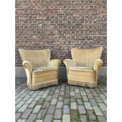 Gratis | oker gele velours fauteuils