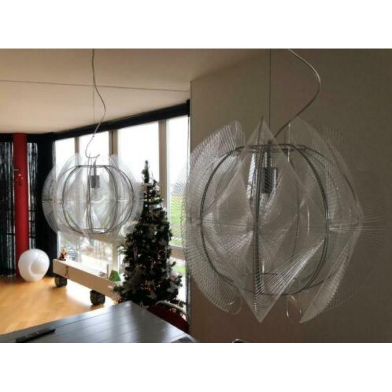 Te koop 2 hanglampen van plexiglas