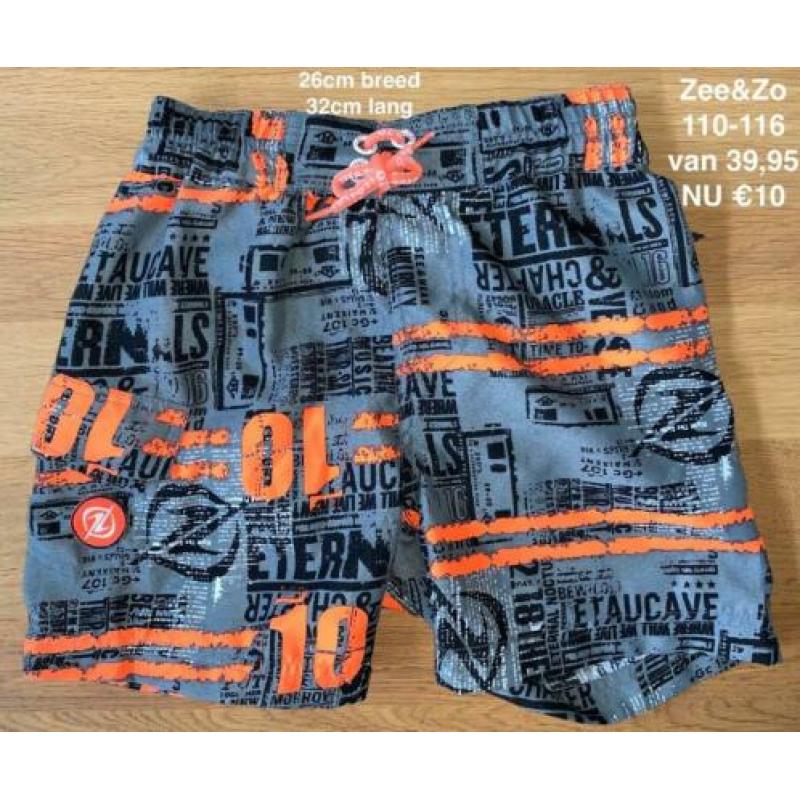 Zwembroek, short, UV-werend shirt 110-116 Zee&Zo NIEUW