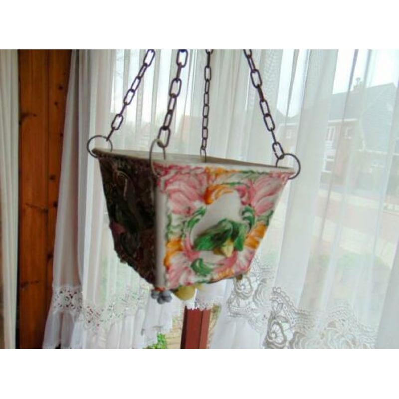 Plafond hanger met engel, bloempot en bloemen, jaren 60/70