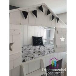 Bedhuisje Boomhutbed Steigerhout Kinderbed Superstar