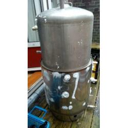 200 liter RVS boiler / buffer vat. 2 spiralen