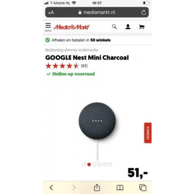 Nest mini smart plug en 2 led lampen gekleurd