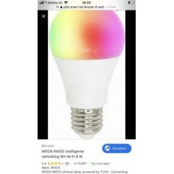 Nest mini smart plug en 2 led lampen gekleurd