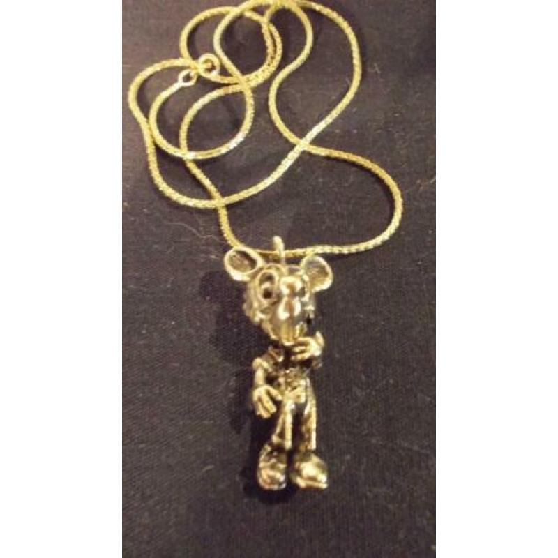 VINTAGE HALSKETTING met MICKEY MOUSE HANGER