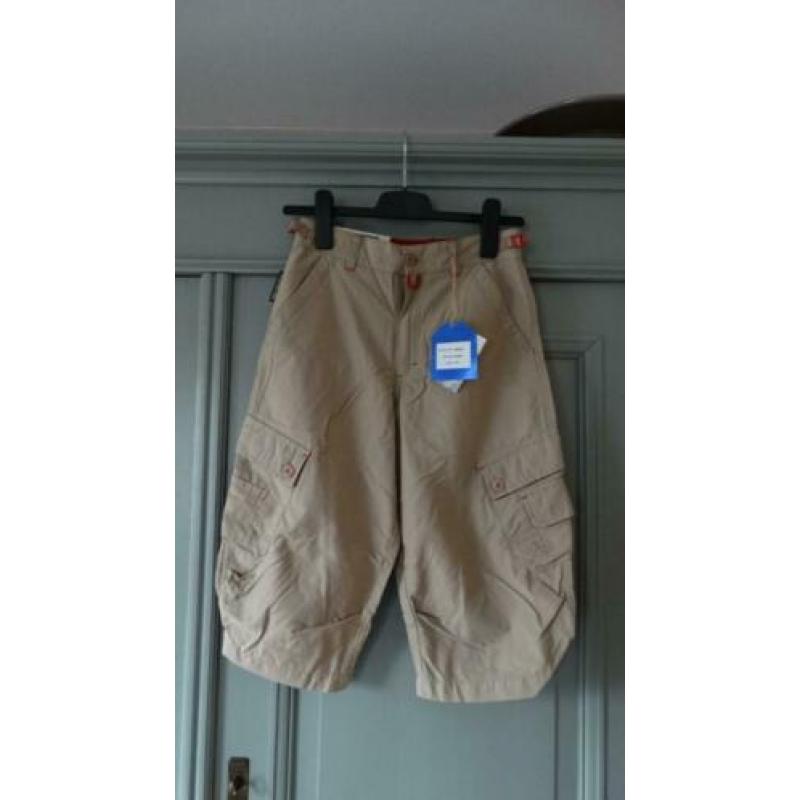 NIEUW Rags zandkleurige 3/4 broek, maat 146