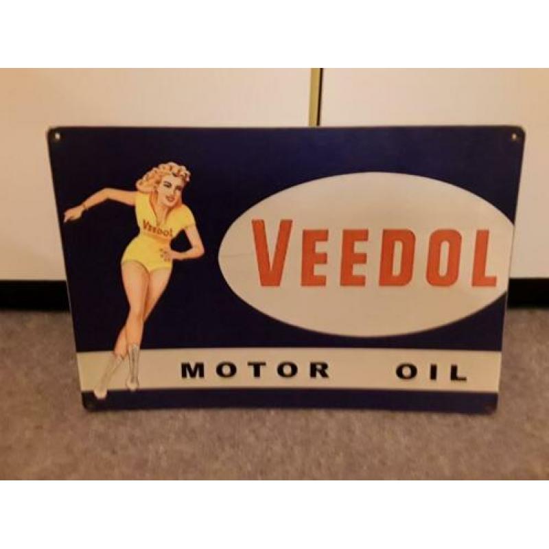 Kartonnen reclameplaat veedol motor oil