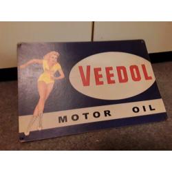 Kartonnen reclameplaat veedol motor oil