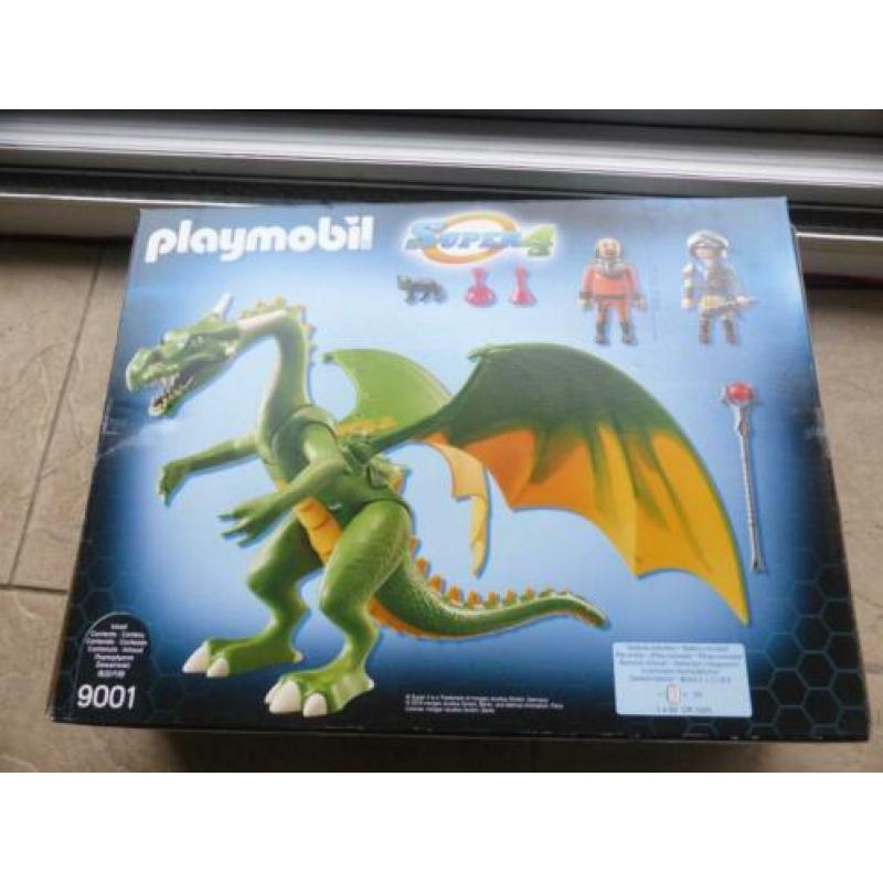 Playmobil Super4 9001 Draak en 6696 ridder Nieuw!