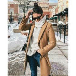 ZARA camel coat winterjas wol maat S 36 EGF