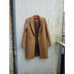 ZARA camel coat winterjas wol maat S 36 EGF