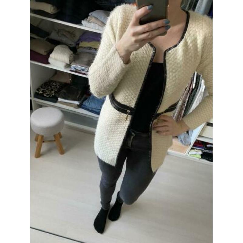 Vest beige zwart