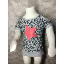 Dress like Flo t-shirt panterprint roze ster maat 98