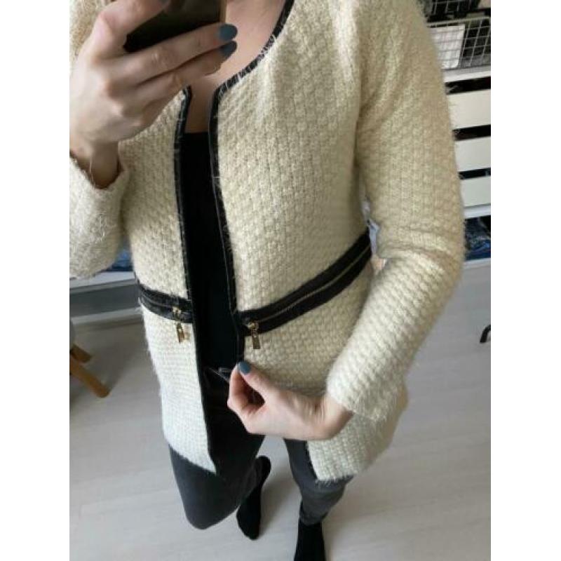 Vest beige zwart