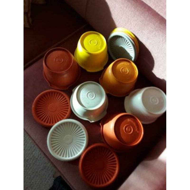 6 TUPPERWARE BAKJES 12cm br 9 cm hoog