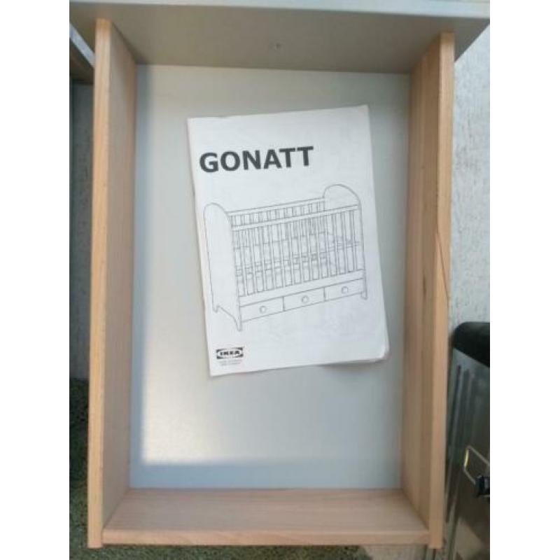 Ledikant babybed grijs IKEA Gonatt