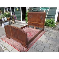 ledikant - bed - eiken - twijfelaar - art deco - retro