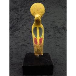 Egyptian wooden painted Uraeus cobra