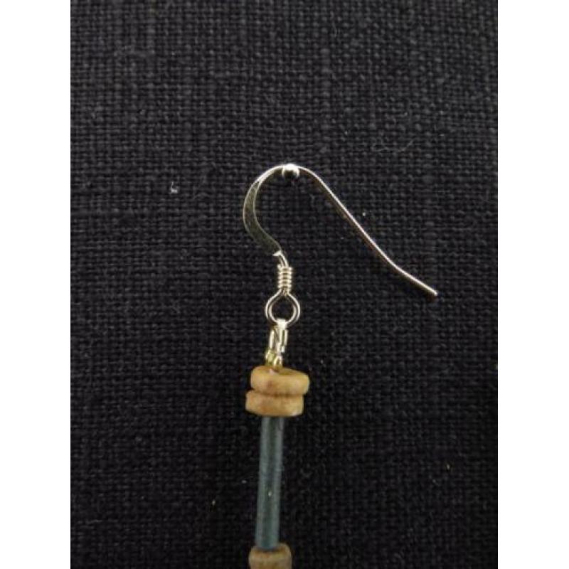 Set of earrings made of Egyptian faience mummy beads with ca