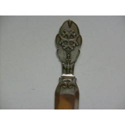 vintage verzilverd BRIEFOPENER religie Hugonotenkruis duif