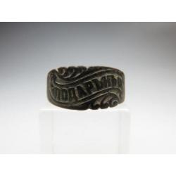 Late Medieval bronze ring decorated with cyrillic writing