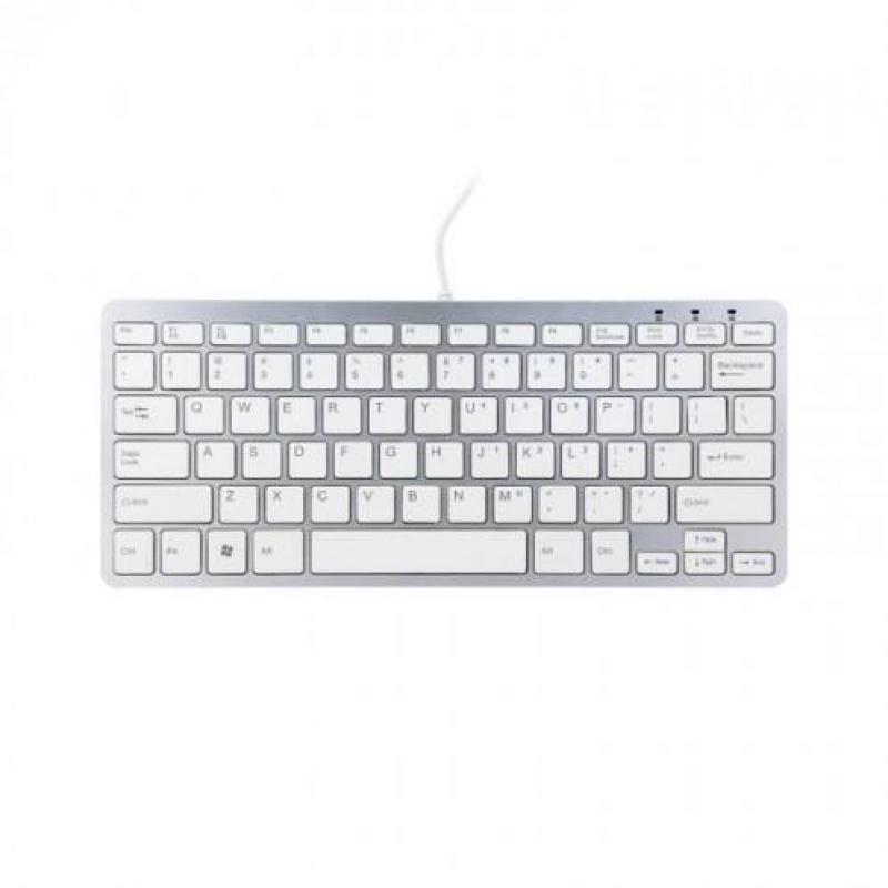 R-go compact toetsenbord, qwerty (it), wit, bedraad