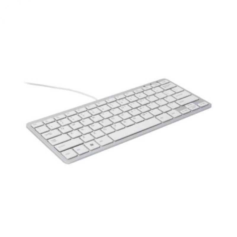 R-go compact toetsenbord, qwerty (uk), wit, bedraad