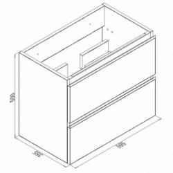 Badmeubel Set Extra Compact 60X36 Cm Houtnerf Grijs