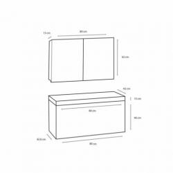 Badmeubelset Differnz The Collection 80x43x61 cm Grijs/Wi...