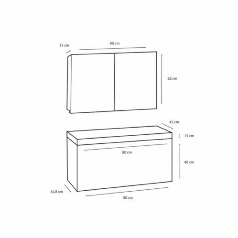 Badmeubelset Differnz The Collection 80x43x61 cm Grijs/Wi...