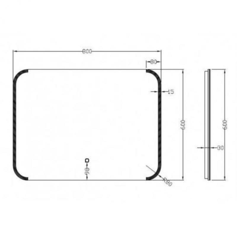 Spiegel Bracket Dimbare Led 60X80 Cm