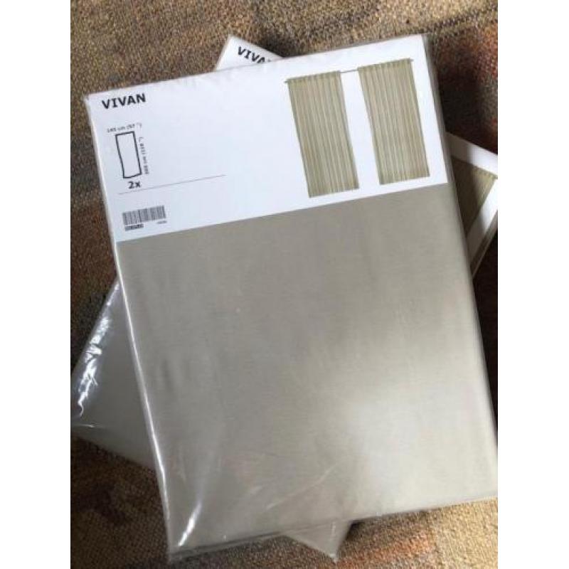 Ikea Vivan vitrage gordijnen, beige, 8 stuks