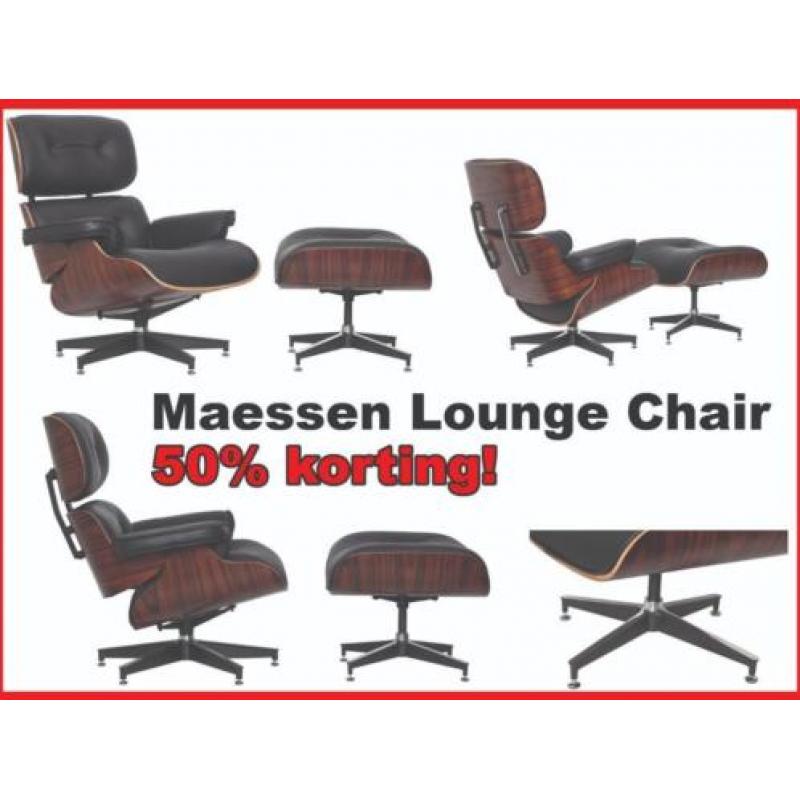 GOEDKOOPSTE Maessen lounge chair. Incl poef nu €485,-