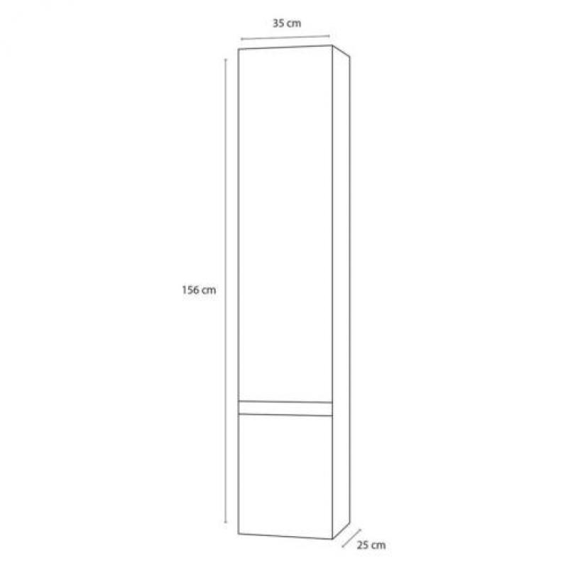 Badkamerkast Differnz Shout 156x35x25 cm Wit (Links draai...