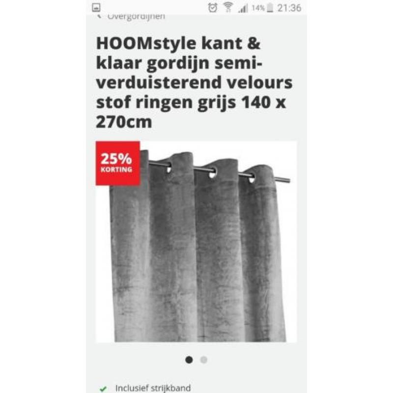 3 pakken hoomstyle velours gordijnen grijs NIEUW